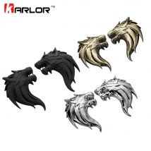 Wolf Vielfraß Kopf 100% 3d Metall Auto Auto Motorrad Logo Emblem Abzeichen Aufkleber DIY neue Pistole Silber Bronze 3 Farben Auto-Styling