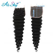 Alisky Capelli Brasiliani Capelli Umani 5X5 Chiusura Del Merletto Onda Profonda Chiusura Del Merletto Con I Capelli Del Bambino Merletto Svizzero 100% Capelli Umani Capelli Remy