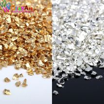 OlingArt 45 g/partia wielobarwne mieszanie Nail Art kruszone szklane kamienie nieregularne dekoracje naszyjnik DIY wisiorek ręcznie robiona biżuteria