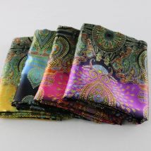 Miękki materiał sukni Charmeuse etniczny patchworkowy paisley satynowy materiał z nadrukiem