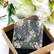 100PCS Rose Blumen Süßigkeiten & Keks Plastiktüten Selbstklebende Für DIY Kekse Snack Backpaket Dekor Kinder Geschenk liefert