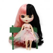ICY DBS Blyth Puppe 1/6 Bjd Spielzeug weiße Haut Gelenkkörper glänzendes Gesicht rosa und schwarzes