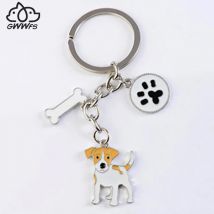 Portachiavi Jack Russell Terrier per donna uomo lega di metallo ciondolo cane portachiavi portachiavi auto borsa portachiavi con ciondolo regali