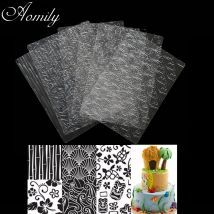 Omily 6 teile/satz Hawaii-Stil Fondant Kuchen Textur Formen Blume transparente Kunststoff Zucker Handwerk Blatt Matte DIY Home Backwerk zeuge