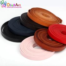 OlingArt 10*2mm 1 Yard/Lot Mehrere Farbe Flache Leder Seil/Schnüre DIY Halskette Armband Ohrringe Halsband schmuck Machen Neue