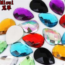 20 pz 18*25mm Forma di Goccia Posteriore Piana Acrilico Strass Cristalli Strass Perline Gioielli FAI DA TE Accessori Artigianato MC592