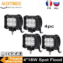 4 pollici 18W Led Work Light Bar Spot Flood Beam Offroad Driving Bar 12V lampada a Led per indicatori moto trattore camion