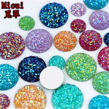 Micui 50 stücke 10/14/16/18mm Kristall AB Flatback Runde Strass Cabochon Edelsteine, flache Rückseite Harz Strass Für DIY Dekoration MC33