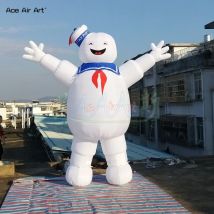 Maßgeschneiderte LED-Außenleuchten, Festival-Dekoration, 3 m hoch, Cartoon-Modell, aufblasbares Stay Puft Pop-Up-Marshmallow-Mann im Angebot