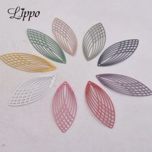 50 Stück AC8987 15 mm * 40 mm große ovale Charms-Anhänger DIY-Schmuckkomponenten