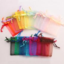 Großhandel 16 Farbe 100 teile/los 9*12 cm Organza Weihnachten Hochzeit Geschenk Taschen Süßigkeiten Tasche Schmuck Verpackung ausziehbare Organza Beutel und Beutel