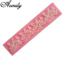 Aomily Blume Spitze Rock Kuchen Form Hochzeit Kuchen Silikon Fondant Form Mousse Krempe Dekor Sugarcraft Icing Matte Pad Gebäck Backen