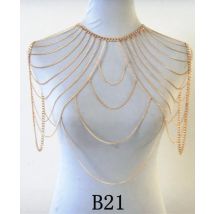 Kostenloser Versand Stil a36 Goldfarbe Kette Doppels ch ultern Kette Schmuck 3 Farben