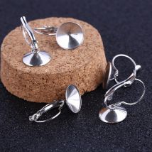 10 stücke Edelstahl Fit 12mm Rivoli Stein Cabochon Ohrring Basis Einstellungen Diy Brisur Ohrring Erkenntnisse Für Schmuck Machen