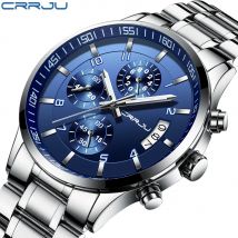 CRRJU Uhr Luxus Business Männer Sport Quarz Armbanduhren Japan Bewegung Business Edelstahl Uhr Für Männer erkek kol saati