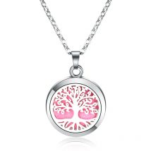 2024 Hohe Qualität 28 MM Ätherisches Öl Diffusor Box Halskette 316L Edelstahl Magnetische Lebensbaum Mode Wilden Schmuck Anhänger