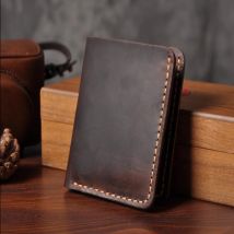 Handmade Vintage Crazy horse Echtes Leder Geldbörse Männer Geldbörse Leder Männer Brieftasche Kupplung Tasche Männlichen geldbörse Geld Clips Geld tasche