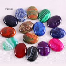 CAB Cabochon-Stein 30x40MM Natürlicher Grüner Malachit Rosa Kristall Blauer Onyx Perle für DIY-Schmuck 1 Stück