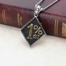 Silberfarbe Goldfarbe Herren 1%er One Percenter Outlaw Biker Motorrad Club Edelstahl Anhänger