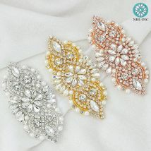 (1 STÜCK) Kleine Strass-Kristall-Applikationen zum Aufbügeln, Silber, Gold, Perlenapplikation zum Nähen von Kleidern, Accessoires, Kleidung WDD0736