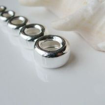 Solide 925 Sterling Silber Perlen Rondelle/Rondelle Spacer Lose Perlen Finden für Schmuck DIY, 1 stück