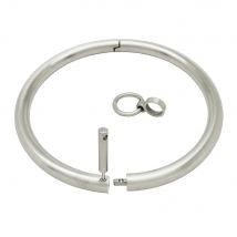 Sklavenkragen-Halskette aus gebürstetem, mattem Edelstahl, abschließbare Halskette mit Drehmoment,