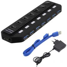 USB 3.0 HUB 4 7 Port High Speed 5 Gbit/s Multi Splitter On Off Schalter Netzteil für MacBook Pro Air Laptop PC Zubehör
