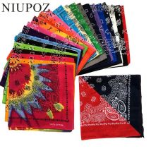 Nowa moda Hip Hop 100% bawełniana chustka kwadratowa szalik 55cm * 55cm czarna czerwona opaska