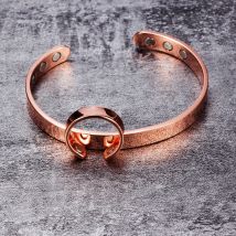Vinterly Magnetico Set di Gioielli Femminile Energia di Guarigione di Rame Puro Del Polsino Regolabile Anello Del Braccialetto Set di Gioielli Da Sposa Set per le Donne