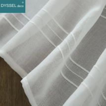Tenda velata moderna in lino a righe bianche con passacavo tascabile per asta per la decorazione domestica, soggiorno, camera da letto, tende per finestre