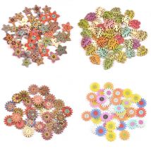 50 teile/los 20/25mm Holz Retro Blumen knöpfe handgemachte Scrap booking Handwerk DIY Näh bekleidung Zubehör