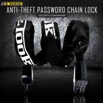 ETOOK Kette Lock Anti Theft Bike Kette Lock 4 Digit Kombination Code Passwort Stahl Legierung Roller MTB Rennrad Schloss ET465 HEIßER