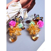 Bohemian Acrylic Flower Earrings For Women Elegant Sweet Statement Earrings Resin Pendant Earrings Jewelry Gift