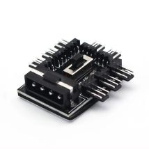OULLX 1 bis 8 3Pin Lüfter Hub Pwm Sata Molex Splitter PC Bergbau Kabel 12V Netzteil Kühler Kühlgeschwindigkeit Controller 4PIN Adapter