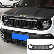 Schwarz Wütend Vogel Stil Grill Für Jeep Renegade 2015-2018 -2020 Upgrade Air Intake Styling ABS Grille Vorne stoßdämpfer-schutz