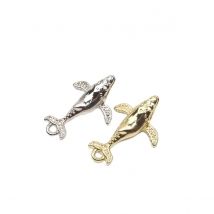 Eruifa 10pcs 28*18mm Popular Shark Zinc Alloy Jewelry DIY Charms Pendant Women Girl Necklace, Earring Bracelet 2 Colors