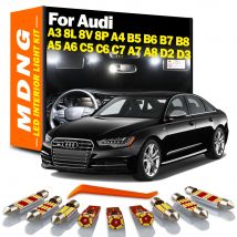 MDNG Canbus Lampy samochodowe do Audi A3 8L 8V 8P A4 B5 B6 B7 B8 A5 A6 C5 C6 C7 A7 A8 D2 D3 Auto LED