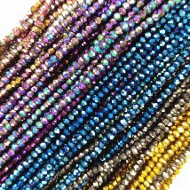 Top Qualität Alle Farben 1,5*2mm Rondelle Facettierte Kristall Glas Perlen Lose Spacer Runde Perle Für Schmuck armband Halskette Machen