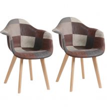 2 Teile/satz Nordic Moderne Stühle Patchwork Stoff Sessel Luxus Stuhl Freizeit Computer Hocker