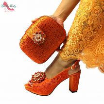Schnalle Sandalen Nigerian Frauen Schuhe und Tasche Set in Gelb Farbe mit Shinning Kristall Italienischen Dame Schuhe und Tasche für Party