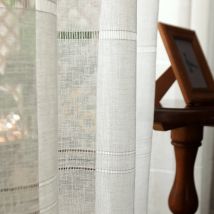 Baumwollleinen hohle Tüllvorhänge für Schlafzimmer Fenstervorhang für Wohnzimmer Gardinen Jalousien Maßgeschneiderte Vorhänge Vorhänge