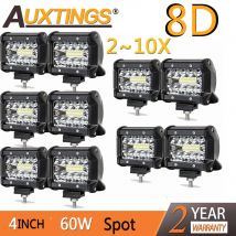 Auxtings Offroad 2 ~ 10X 8D 4 Pollici 60W Led Del Lavoro Della Luce Bar Spotlight Tri-Fila 12V 24V Light Car Truck Suv Atv 4X4 4WD Pick-Up di Guida