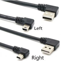 0,25 m Links rechts Mini USB B Typ 5pin Männlichen 90 Grad Links Abgewinkelt USB 2,0 Männlich Daten Kabel schwarz Farbe