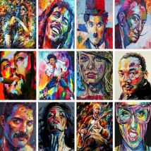 Gatyztory 60×75cm Malen nach Zahlen, abstrakte Figur, Leinwand, Zeichnung, handgemalte Kits, Acrylfarben, Kunst, einzigartiges Geschenk, Wanddekoration