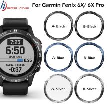 Für Garmin fenix 6X/6X Pro/6X Saphir-Uhrenlünettenring, Edelstahl, geformte Zeiteinheiten, selbstklebende, kratzfeste Abdeckringe