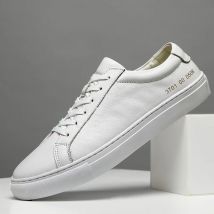 Frühling Sommer Weiß Echtes Leder männer Schuhe männer Casual Schuhe Mode Turnschuhe Wilden Mens