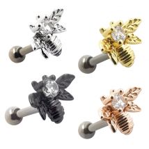 Jhjt 16g Knorpel Ohrring g23 Titan Labret Helix Ohr stecker kleine Biene Lang hantel Bar Ohr Piercing Lippen Körper Piercing Schmuck