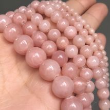 Naturstein Hellrosa Jade Perlen Runde Hochwertige Lose Spacer Perlen Für Schmuck Machen DIY Armbänder 15 Zoll 4/6/8/10/12mm