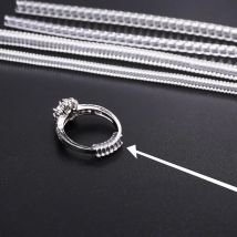 4 pz/lotto Trasparente A Spirale A Base Anello Strumenti Molla Bobina Anello Misura Regolatore Guardia Tenditore Riduttore Ridimensionamento Strumento Per Gioielli