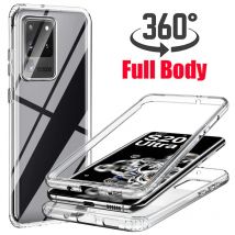 360 Custodia in silicone completamente trasparente per Samsung Galaxy S22 S21 S20 S23 FE S24Ultra S10 S9 S8 Plus S7 S10 5G Nota 20 10 9 8 S10E Cover